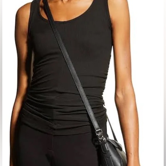 NWT Capsule121 TheBopp Black Ruched Side Tank Top Size M - Picture 1 of 8